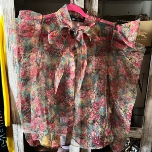 ZARA floral sheer M